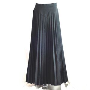 Geraud Pasquier 1970's Pleated Maxi Skirt With A Basque Waist - France